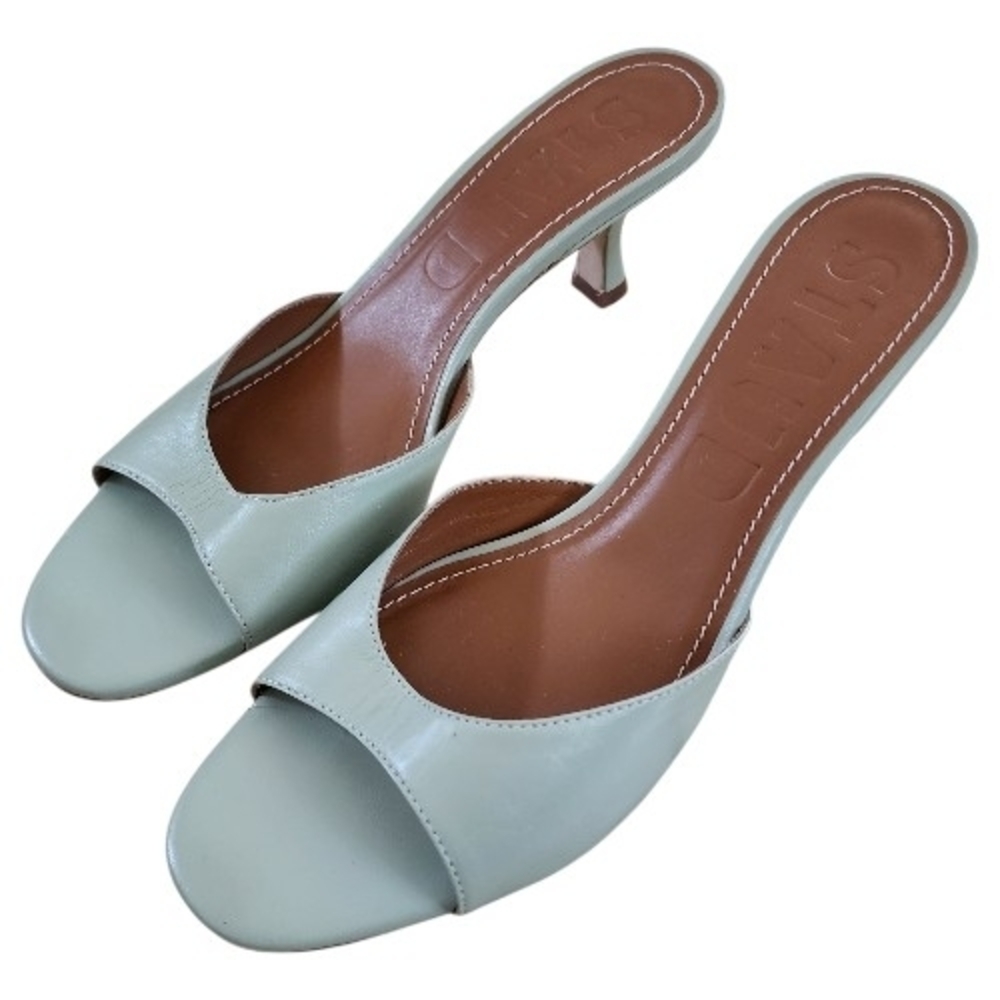STAUD Bridgette Pale Jade Open-Toe Heels 40 - Picture 6 of 8